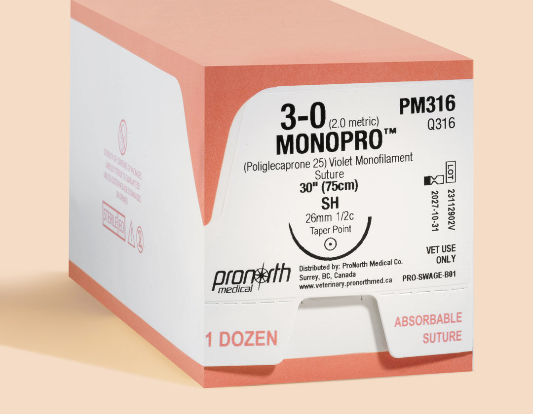 3-0 MONOPRO Violet Suture, 30" SH Needle | PM316 — box