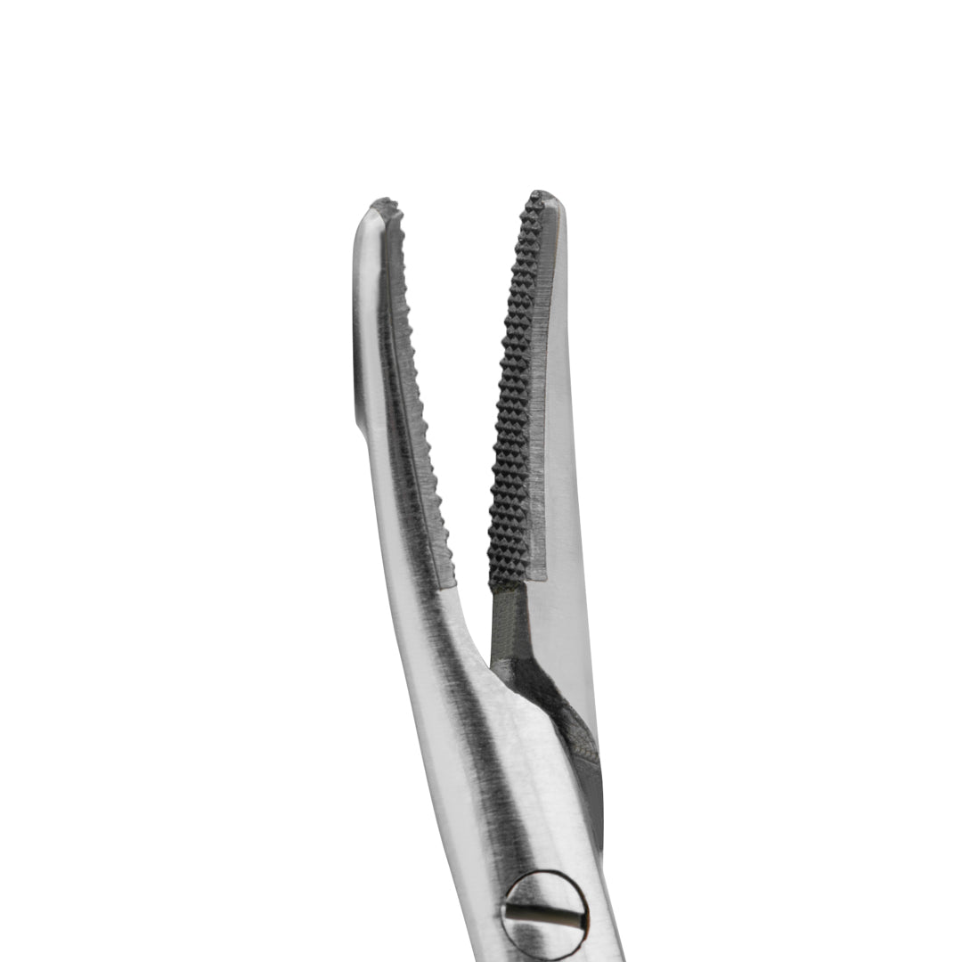 UltraHold™ Castroviejo Needle Holder with Tungsten Carbide Jaws, Available in Curved and Straight Versions for Precise Suturing.