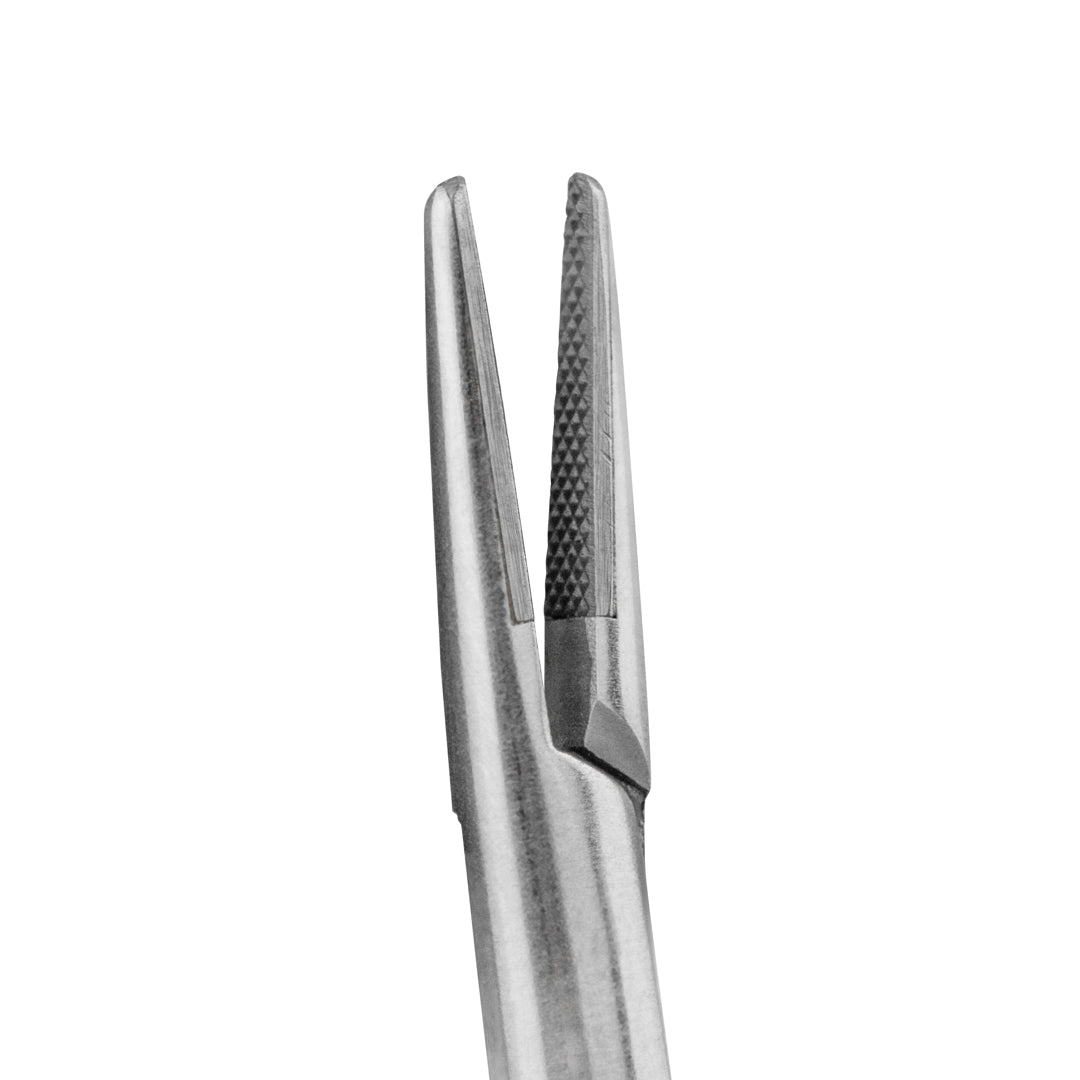 UltraHold™ Castroviejo Needle Holder with Tungsten Carbide Jaws, Available in Curved and Straight Versions for Precise Suturing.