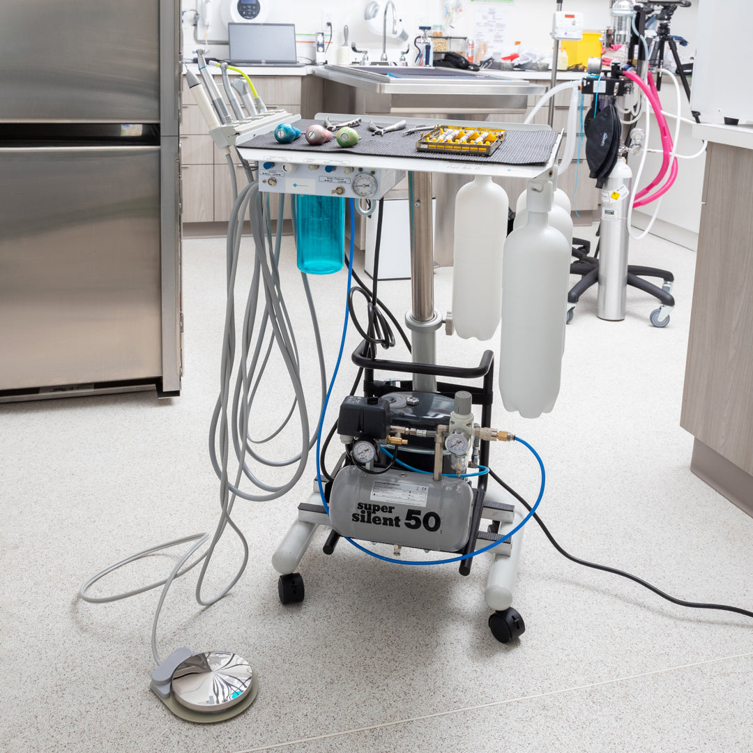 The ProNorth Dental Cart, Model HV - OIL, the most popular dental cart with a variety of advanced features for high-volume dental environments, ensuring efficiency and precision in dental procedures