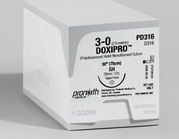 3-0 DOXIPRO™ PDO Violet Suture, 30" SH Needle | PD316 — box
