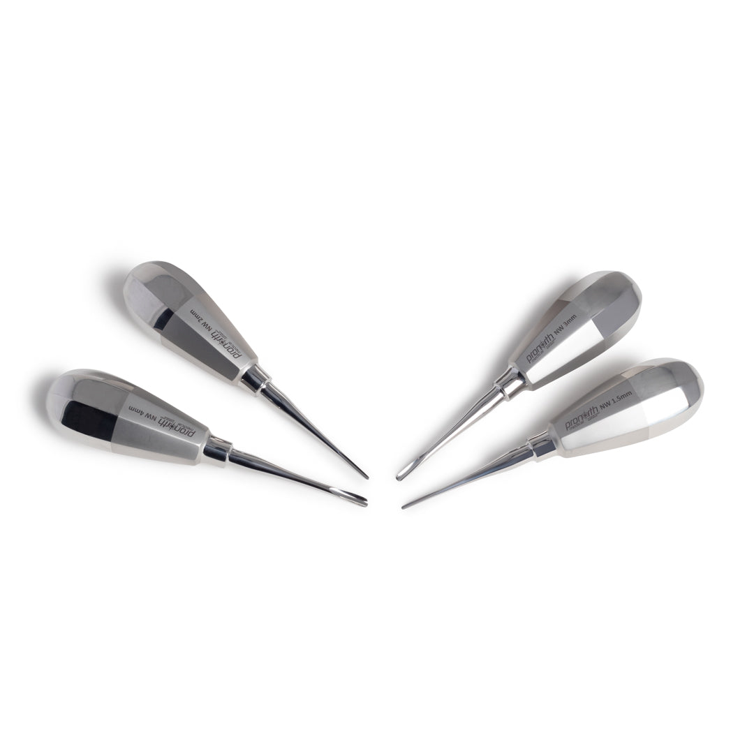 ProExtract™ Non-Winged Elevators Essential Set of 4 (includes a free sharpening stone/video)