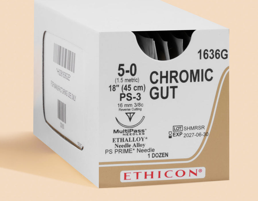 5-0 Chromic Gut Suture, 18" PS-3 Needle | 1636G