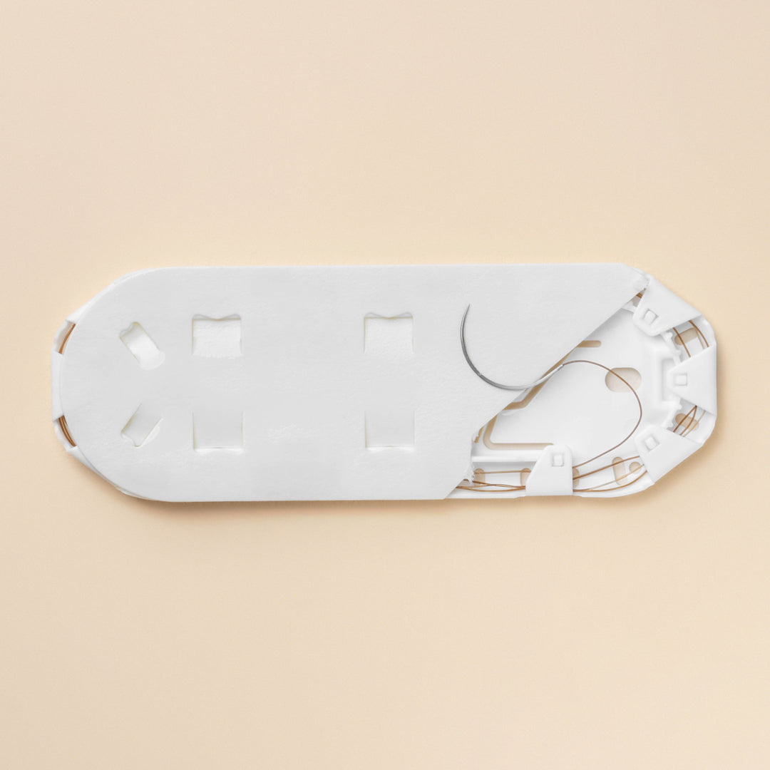 Ethicon G181H Chromic Gut suture package, showing a 4-0 natural brown, undyed suture of 27 inches in length, equipped with a 22mm SH-1 taper point needle. The packaging reflects the suture's absorbability, designed for effective wound closure in a variety of surgical procedures.