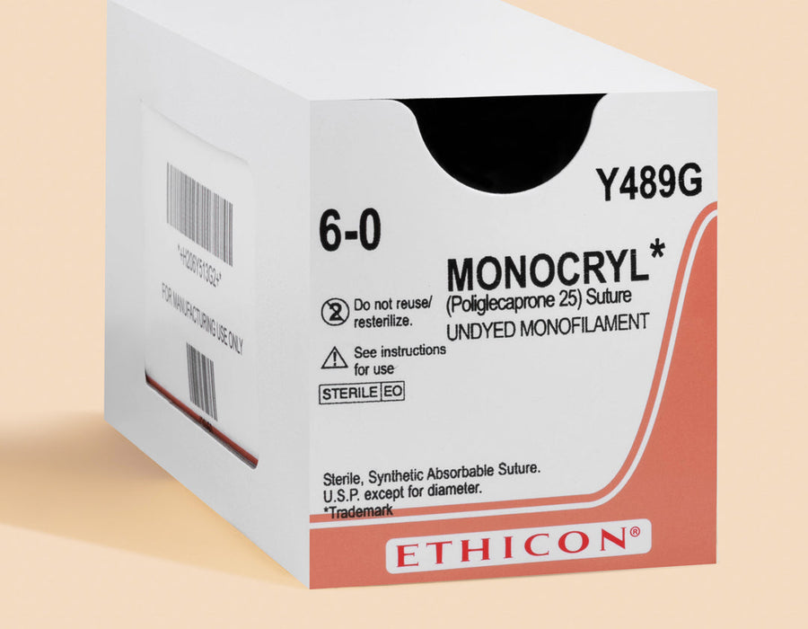6-0 Monocryl Plus Undyed Suture, 18" P-1 Needle | MCP489G