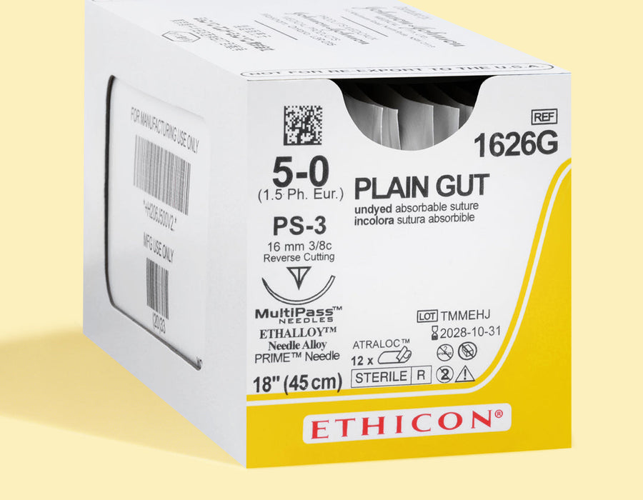 5-0 Plain Gut Suture, 18" PS-3 Needle | 1626G
