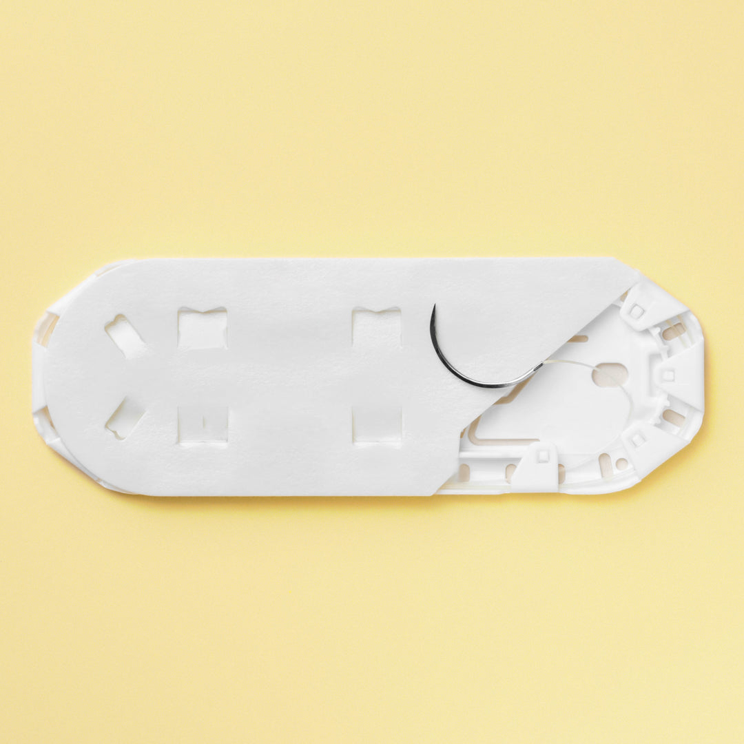 Box of 3-0 Surgical Gut Suture - Plain, reference 612G, featuring brown-colored sutures with a 22mm X-1 reverse cutting needle. The packaging highlights the suture's natural composition and absorbable qualities, designed for effective wound closure in various surgical procedures.