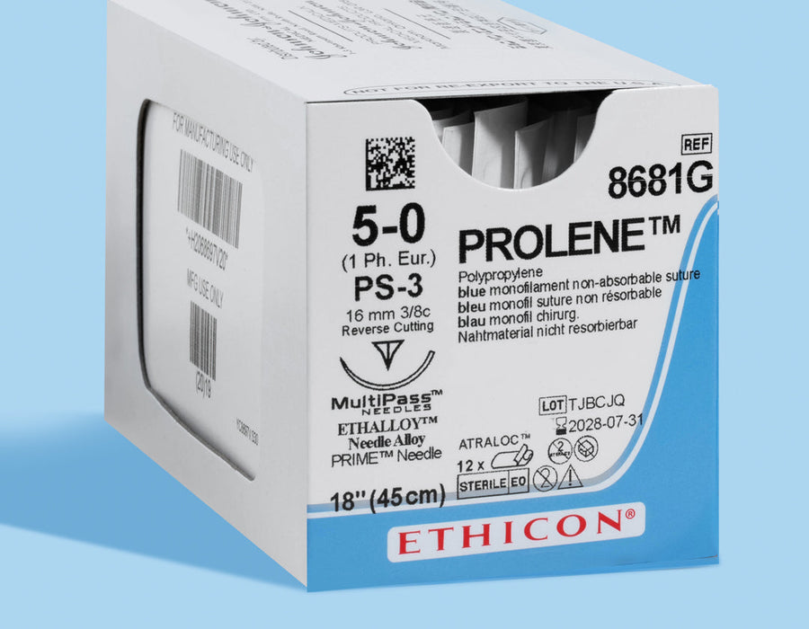 5-0 Prolene Blue Suture, PS-3 Needle | 8681G