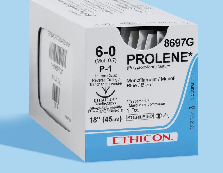 6-0 Prolene Blue Suture, 18" P-1 Needle | 8697G