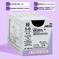 Fil de suture Vicryl Plus violet 5-0, aiguille P-3 de 45 cm | VCP463G — view 1