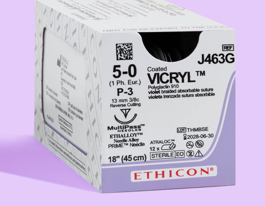 5-0 Vicryl Plus Violet Suture, 18" P-3 Needle | VCP463G