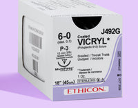 6-0 Vicryl Undyed Suture, 18" P-3 Needle | J492G — view 1