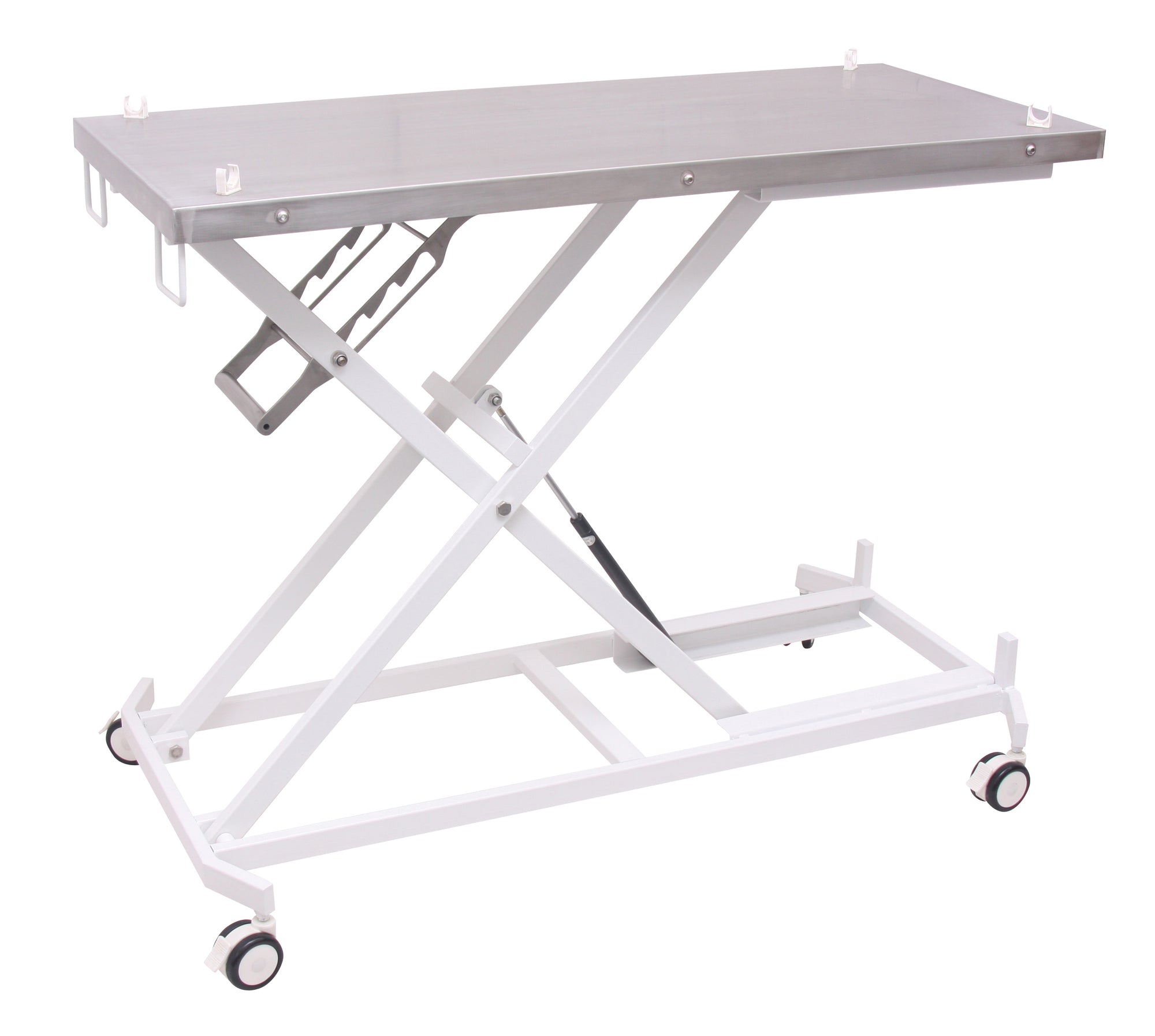 Showcasing the one-act lift system with automatic locking latch and quick release.