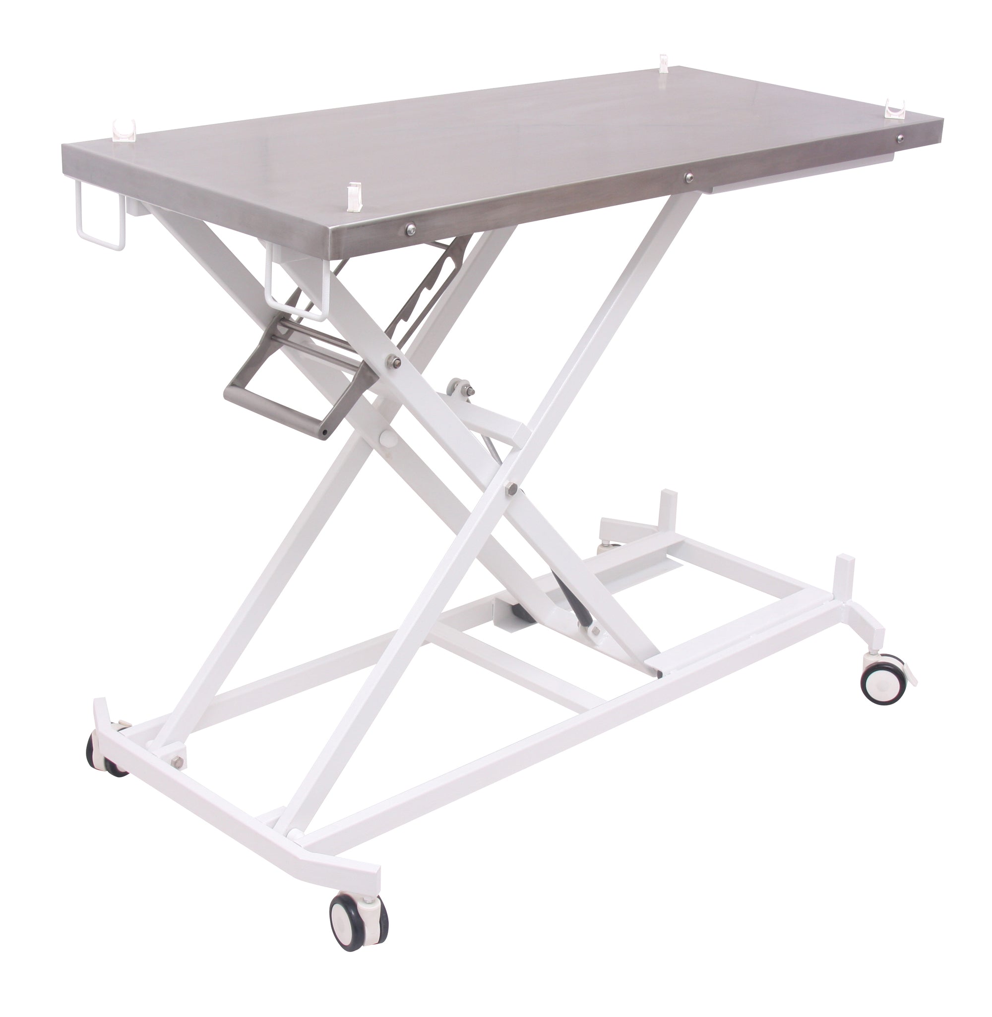 Showcasing the one-act lift system with automatic locking latch and quick release.