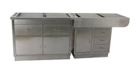 Table de préparation dentaire avec bac en inox et armoires (milieu) — view 4