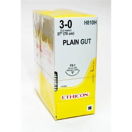 3-0 Plain Gut Suture, 27" FS-1 Needle | H810H