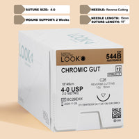Fil de suture résorbable, catgut chromé 4-0, aiguille C-26 de 45 cm | 544B — view 1