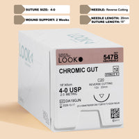 Fil de suture chirurgicale en Catgut Chromique 4-0, 45 cm, aiguille C-20 | 547B — view 1