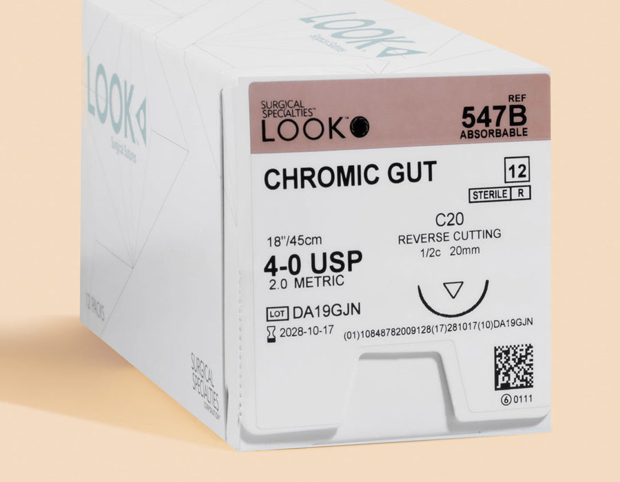 4-0 Chromic Gut Suture, 18" C-20 Needle | 547B