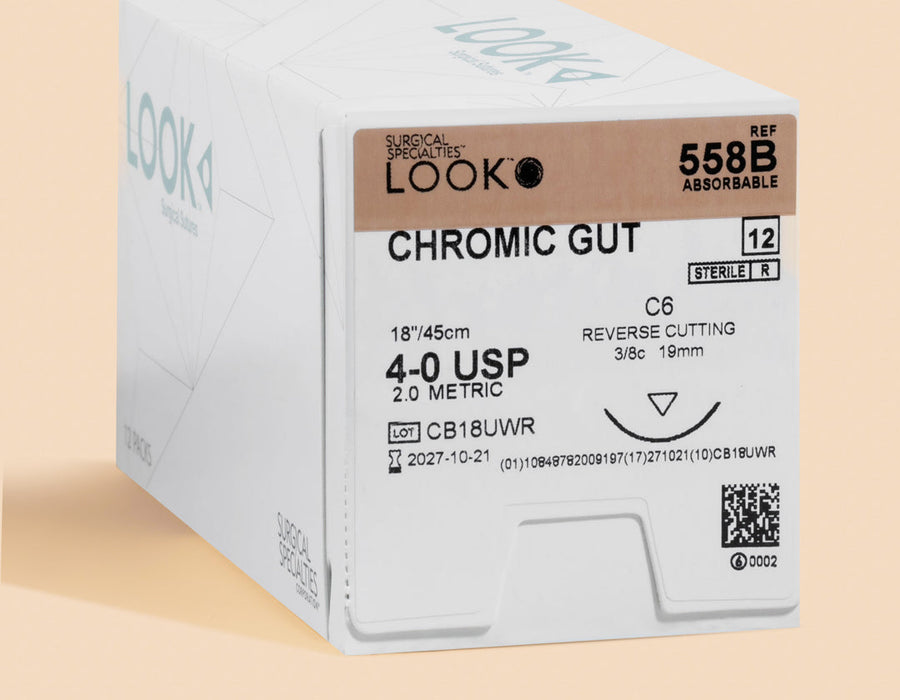 4-0 Chromic Gut Suture, 18" C-6 Needle | 558B
