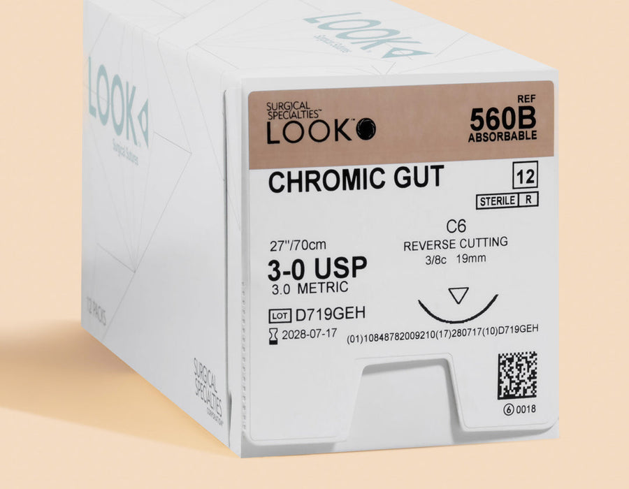 3-0 Chromic Gut Suture, 27" C-6 Needle | 560B