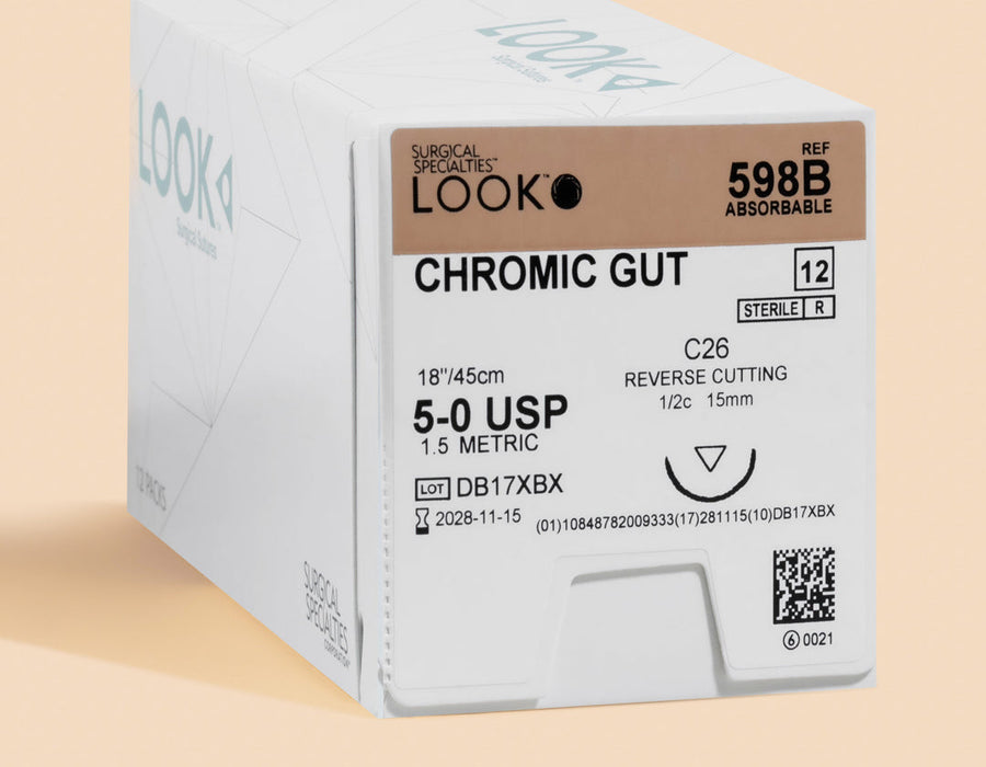 5-0 Chromic Gut Suture, 18" C-26 Needle | 598B