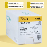 Fil de suture en catgut simple 3-0, aiguille C-7 de 68,5 cm | 553B — view 1