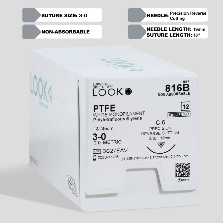 3-0 PTFE Suture, 18" C-6 Needle | 816B