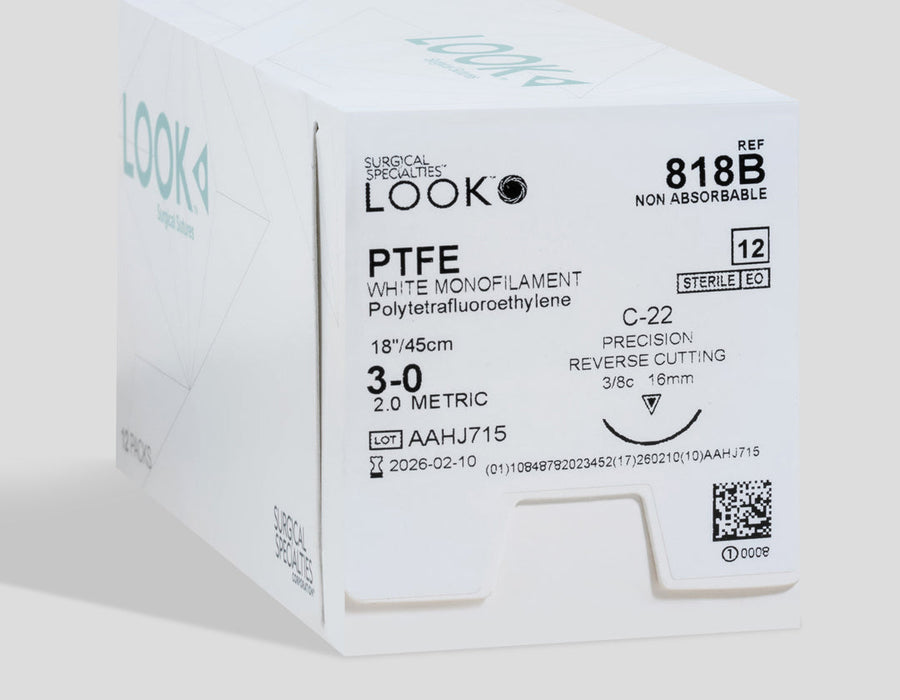 3-0 PTFE Suture, 18" C-22 Needle | 818B