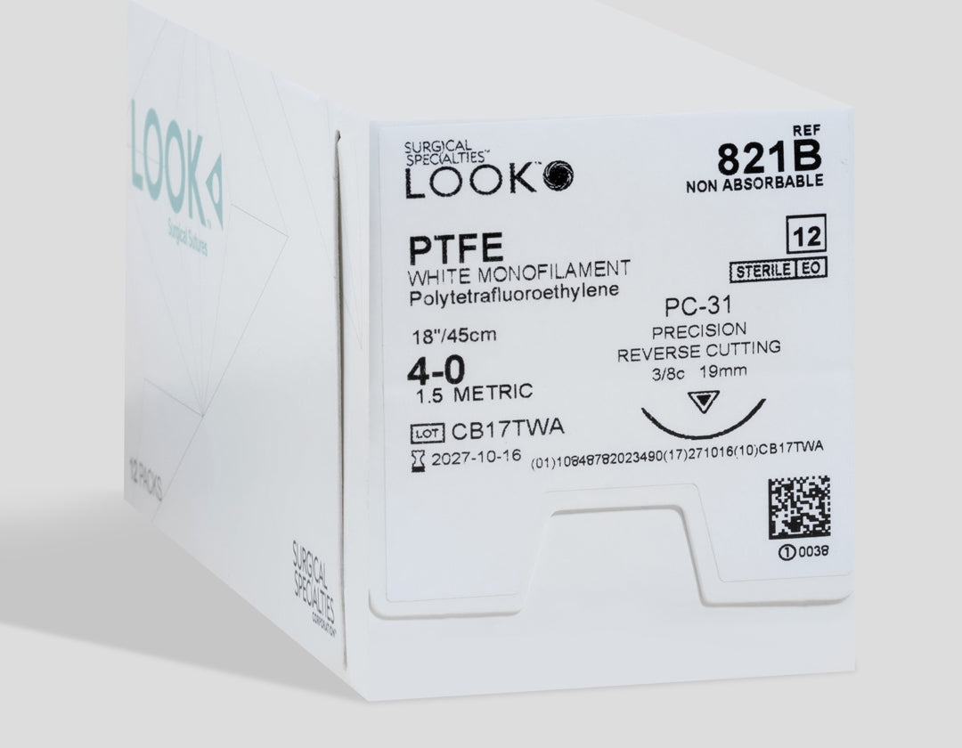 4-0 PTFE Suture, 18" PC-31 Needle | 821B — box