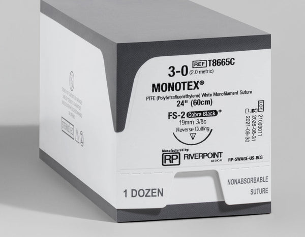 3-0 PTFE MONOTEX Suture, 24" FS-2 Needle | T8665C — box