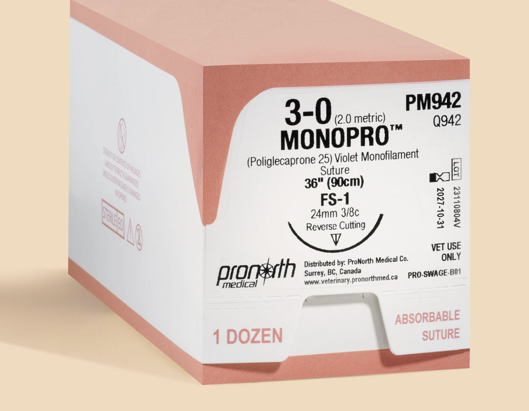3-0 MONOPRO Violet Suture, 36" FS-1 Needle | PM942 — box