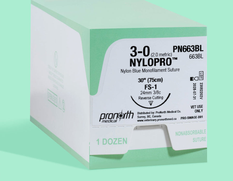 3-0 NYLOPRO Suture, 30" FS-1 Needle | PN663BL