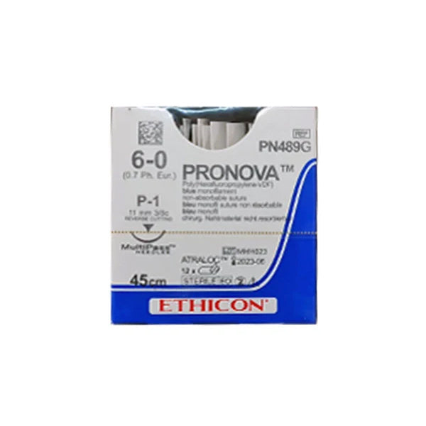 Suture Pronova bleue 6-0, aiguille P-1 | PN489G