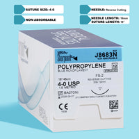 Fil de suture polypropylène 4-0, 45 cm Aiguille FS-2 | J8683N — view 1