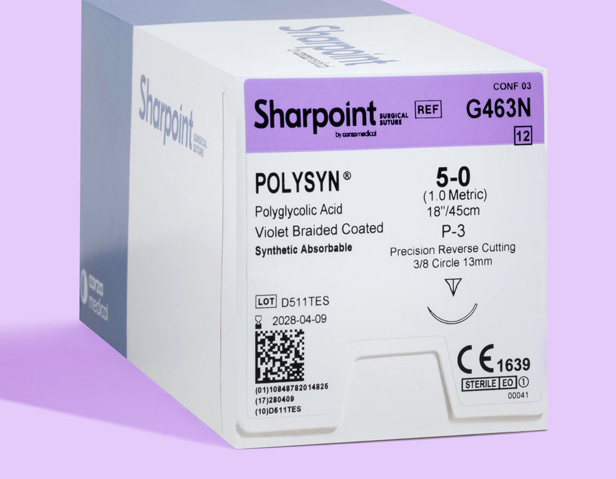 5-0 Polysyn Braided Suture, 18" P-3 Needle | G463N