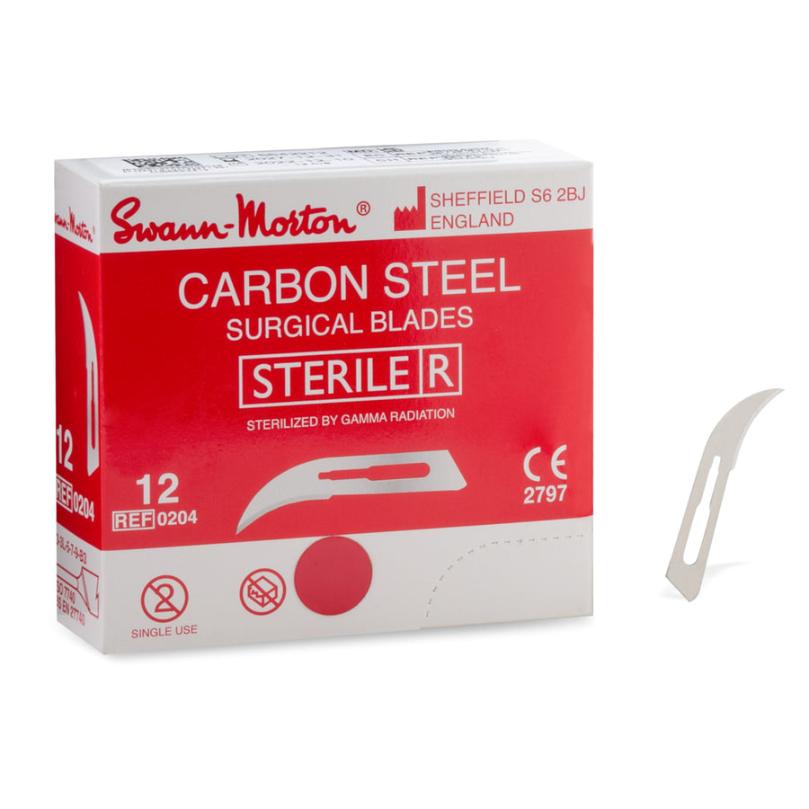 Lame chirurgicale Swann-Morton n° 12 en acier au carbone