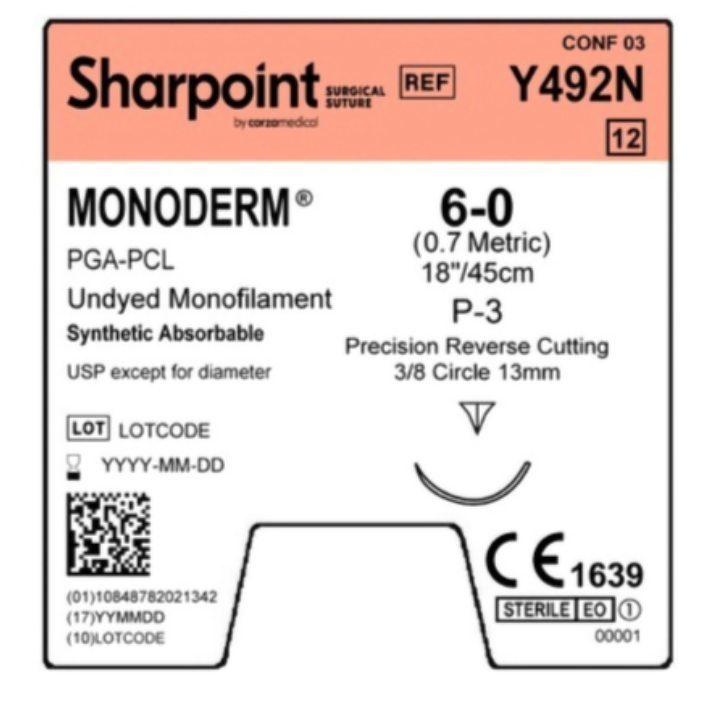 Y492N | Sharpoint Monoderm 6-0 P-3 REVERSE CUTTING – ProNorth Medical