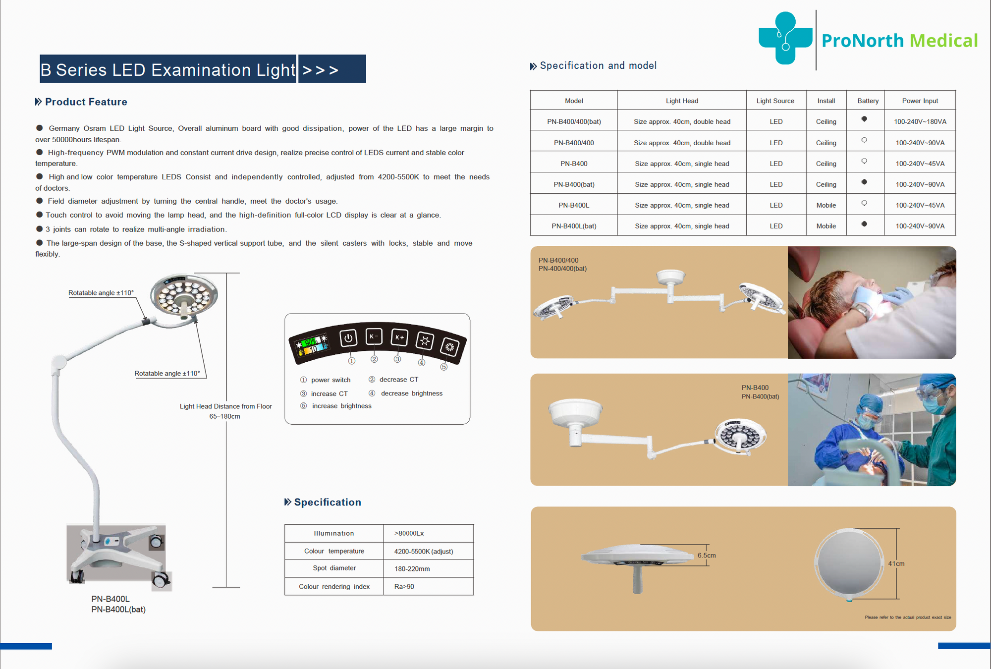 PN-400L(bat)  LuminaPro Mobile Exam / Procedure Light w/ battery