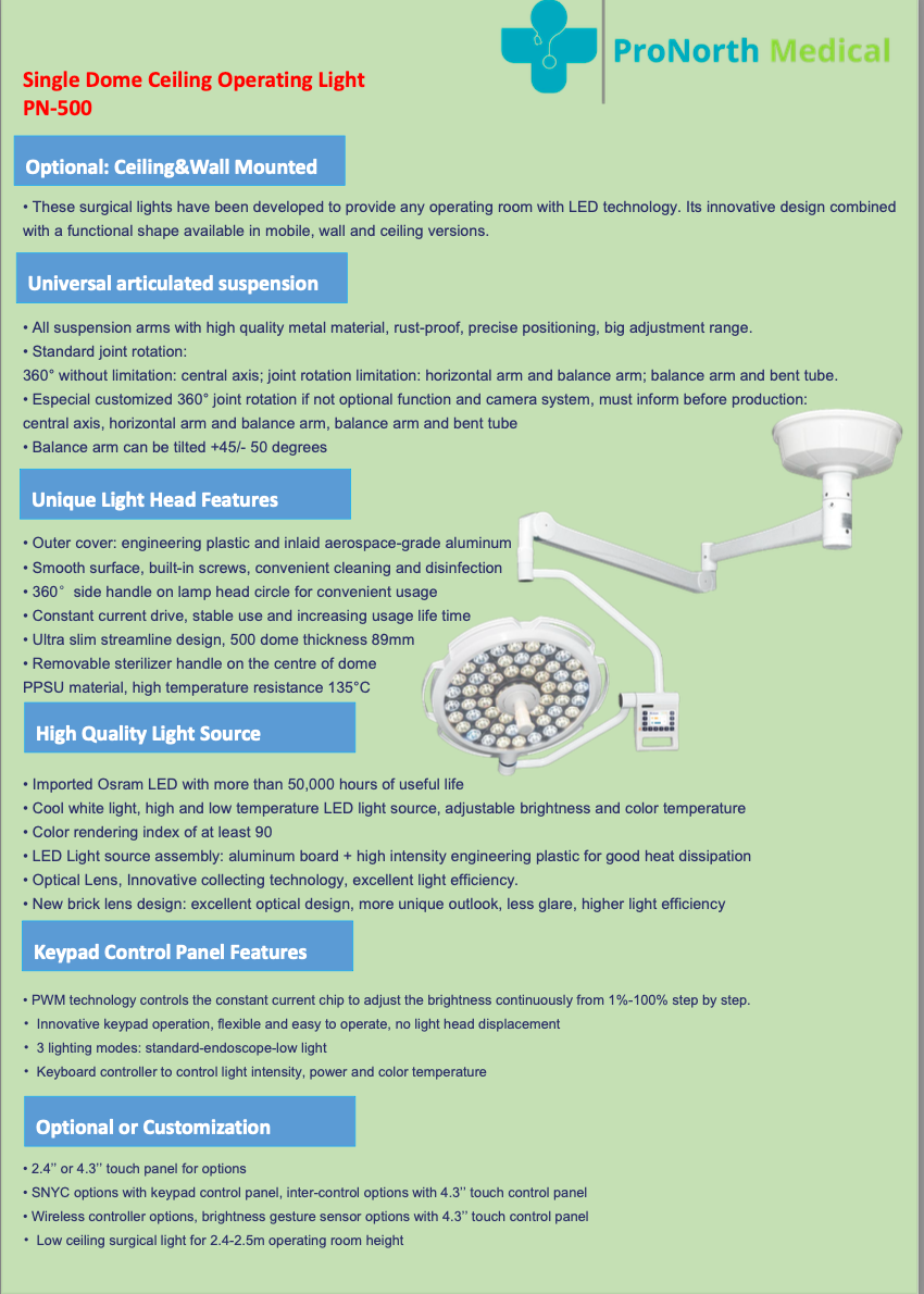 PN-500 LuminaPro Surgical Ceiling Light