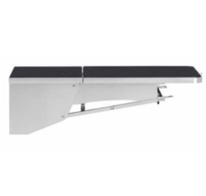 Table de préparation dentaire avec bac en inox et armoires (milieu)