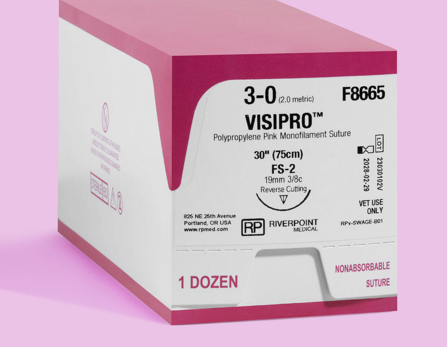 3-0 Demepropink Polypropylene Suture, 30" FS-2 Needle | PM211