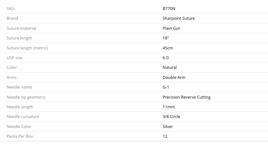 6-0 PLAIN GUT 18" G-1 | B770N